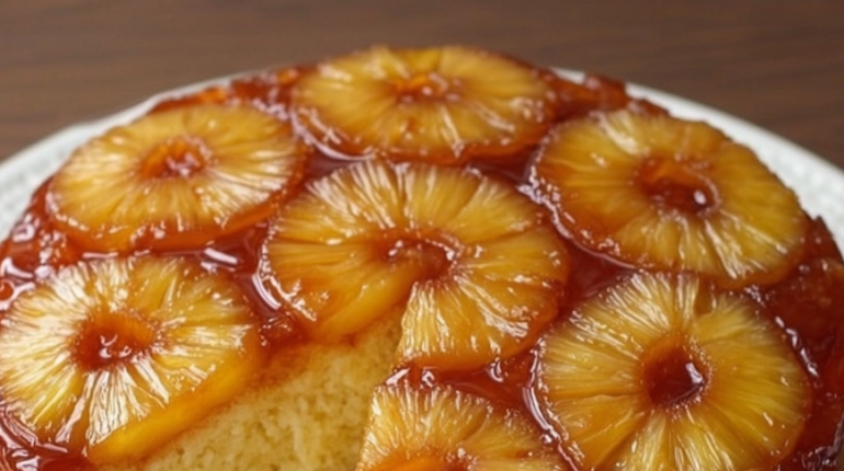 Ananas caramélisé Dessert moelleux Gâteau au yaourt Pâtisserie gourmande Recette facile 