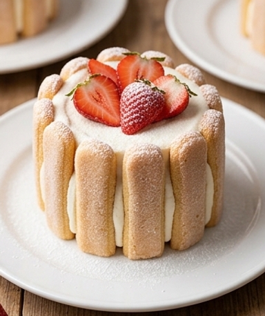 Charlotte aux fraises façon tiramisu