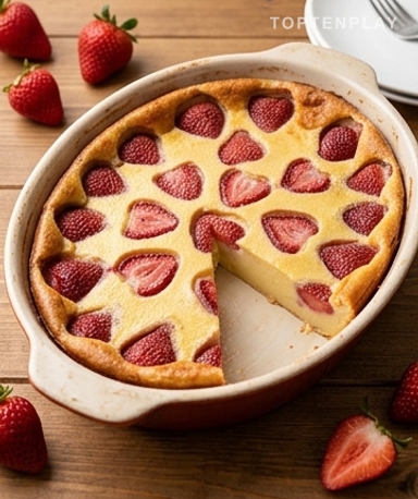 Clafoutis aux fraises sans sucre ajouté : fondant, léger et vraiment bon
