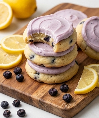 Cookies Moelleux au Citron & Glaçage Myrtille Sans Colorants