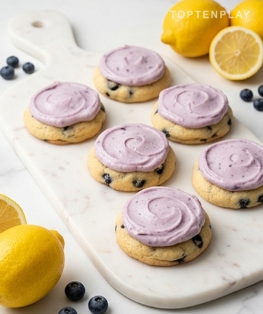 Cookies Moelleux au Citron & Glaçage Myrtille Sans Colorants