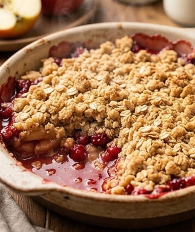 Crumble Pommes et Fruits Rouges