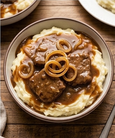 Cube Steaks au Mijoteur, Sauce Brune Onctueuse