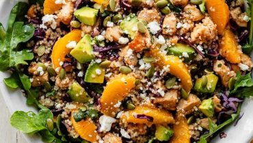 Agrumes Ailes de poulet Idée recette Meal prepping Pain sans gluten Quinoa Salade composée 