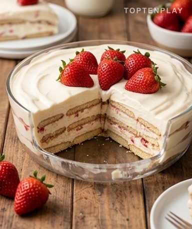 Dessert Crémeux en Couches aux Fraises : La Recette Facile et Gourmande