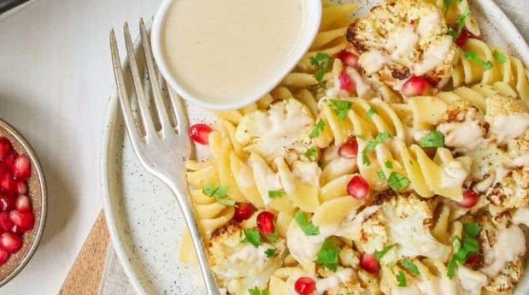 Alimentation végétarienne Chou-fleur Cuisson des pâtes Grenade Idée recette Tahini 