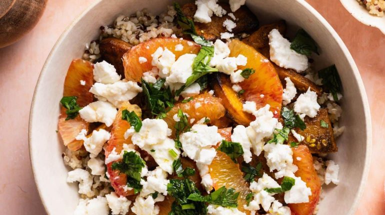 Bowling Feta Idée recette Orange sanguine Patate douce Plat équilibré Quinoa 