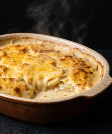 Gratin de Pommes de Terre Fondant au Gruyère et Cheddar