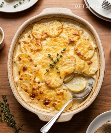 Gratin de Pommes de Terre Fondant au Gruyère et Cheddar
