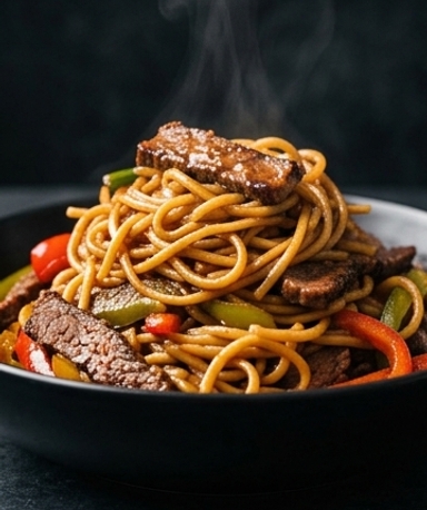 Nouilles Collantes au Bœuf Caramélisé