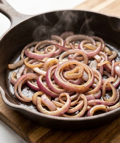 Oignons rouges sautés