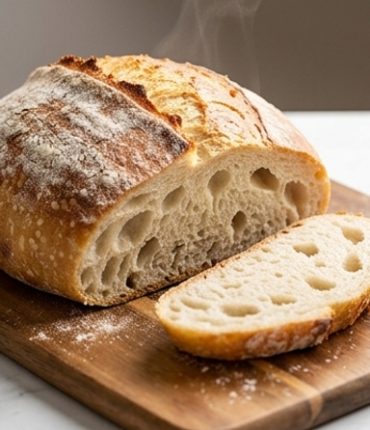 Pain Artisanal sans Pétrissage au Romarin et à l&rsquo;Ail