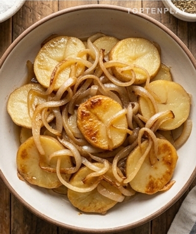Pommes de terre étouffées aux oignons caramélisés : le plat de grand-père