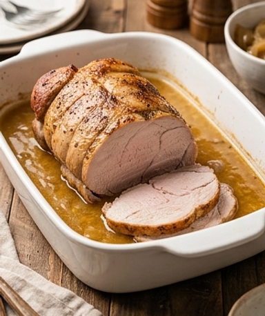 Rôti de dinde fondant à la soupe à l'oignon