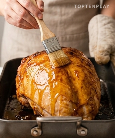 Le rôti dans le plat