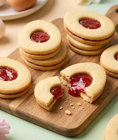 Sablés Oeufs de Pâques à la confiture de fraise