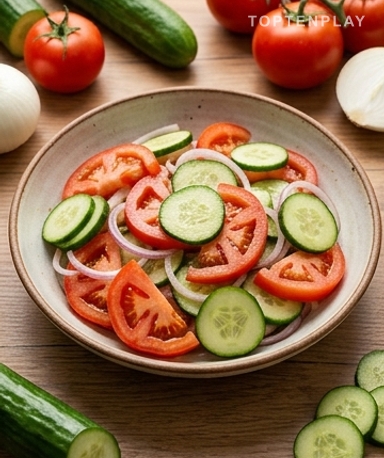 Salade Marinée Concombre, Tomate et Oignon : Fraîche et Prête en 15 Minutes