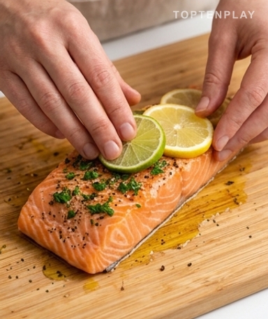 Frotte le saumon comme si tu le massais vraiment