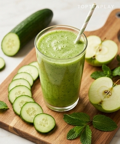 Smoothie Concombre Pomme Menthe : La Boisson Verte qui Apaise le Ventre