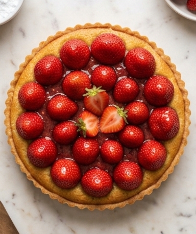 Tarte aux fraises et confit maison
