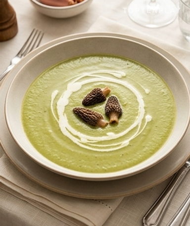 Velouté d'asperges aux morilles : onctueux, parfumé et prêt en moins d'une heure