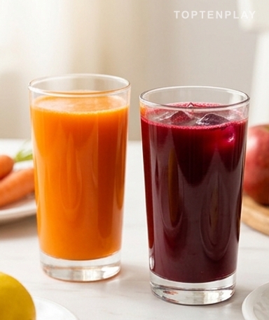 2 Jus Naturels Boostés : Carotte-Orange-Gingembre & Betterave-Pomme-Curcuma