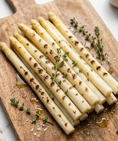 Asperges blanches grillées au barbecue