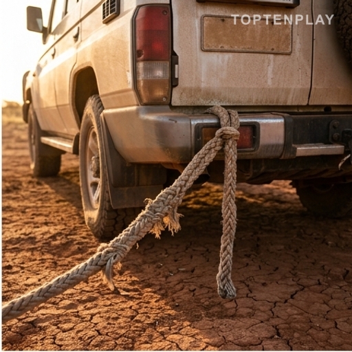 Un sauvetage improvisé à la corde et au 4x4