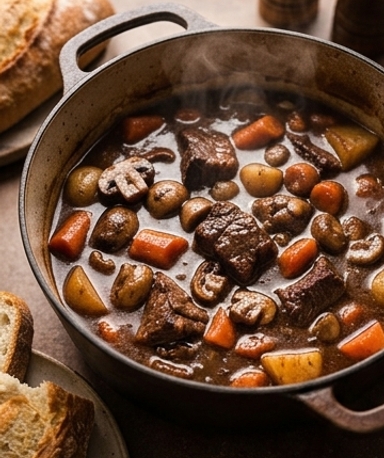 Bœuf Bourguignon à l'Ancienne