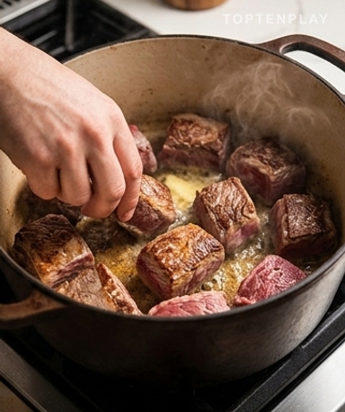 Commencez par le bacon de dinde : ça pose toute la base