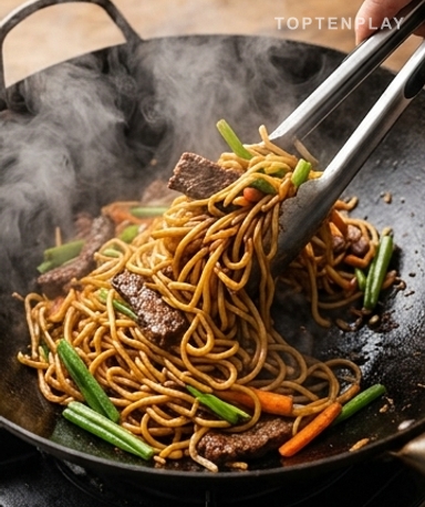 Réunissez tout dans le wok pour la touche finale