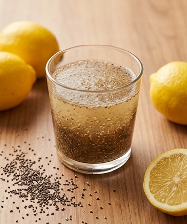 Boisson Chia Graines de Lin et Citron