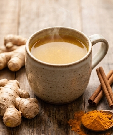 Boisson dorée gingembre-cannelle-curcuma