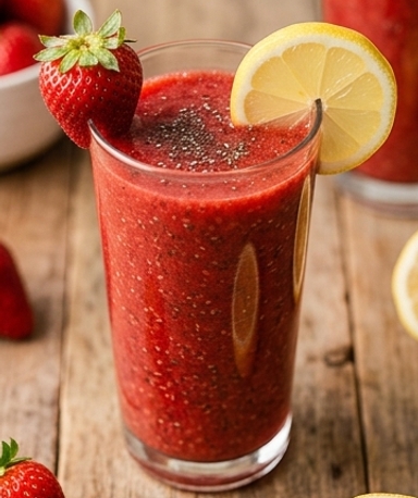 Smoothie Fraise-Gingembre aux Graines de Chia