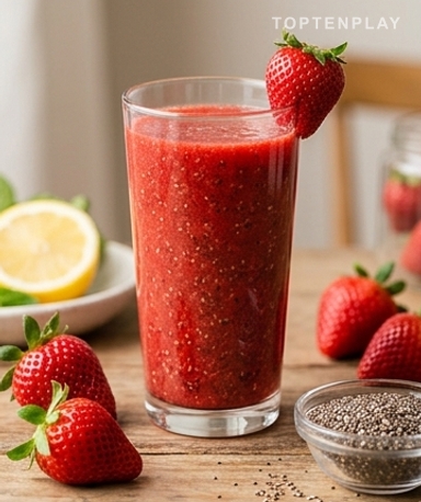 Boisson Fraise-Gingembre aux Graines de Chia : Le Smoothie Maison Qui Réveille les Jambes