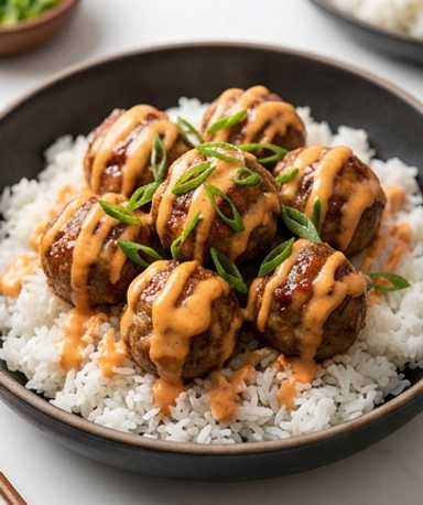 Boulettes Firecracker sauce sriracha-mayo