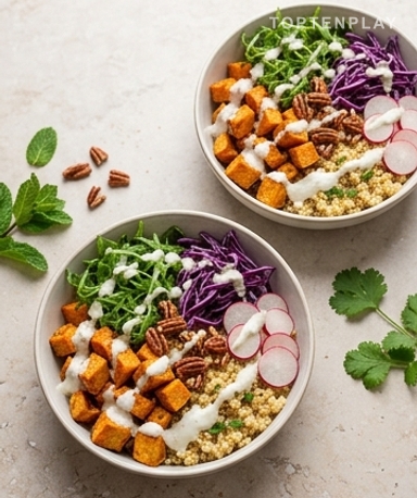 Bowl boulgour légumes rôtis & sauce au Skyr citronnée
