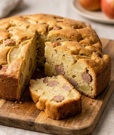 Cake salé pommes et saucisses de volaille