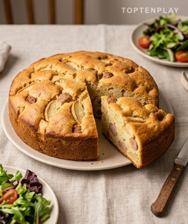 Herzhafter Apfel-Geflügelwurst-Cake