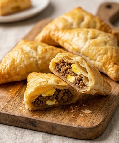 Chaussons feuilletés viande & œuf