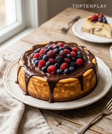 Cheesecake New-Yorkais Fourré aux Crêpes et Ricotta Chocolatée