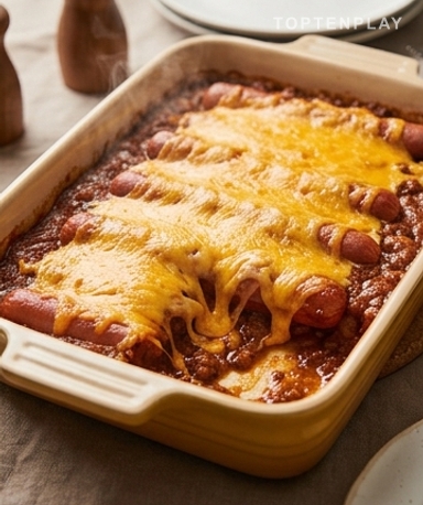 Chili Cheese Dog Bake : le gratin américain qui régale tout le monde