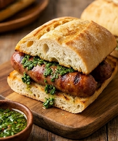 Choripan au chimichurri