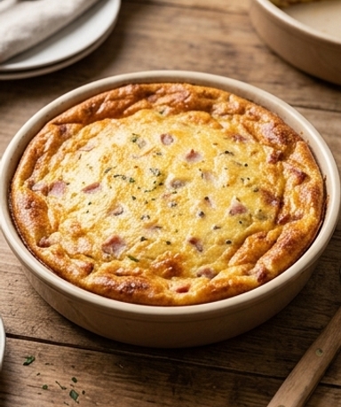 Clafoutis Salé Jambon de Dinde et Parmesan