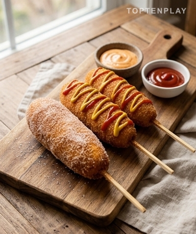 Corn Dogs Coréens : Croûte au Riz Croustillante et Mozzarella qui File