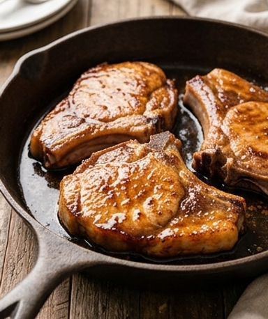 Côtelettes de Dinde Glacées à la Cassonade et Moutarde de Dijon