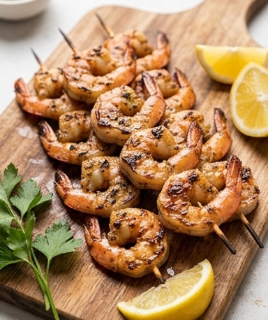Crevettes Grillées aux Herbes et à l'Ail