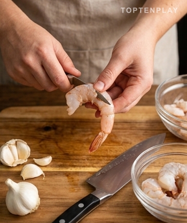 Sortez le beurre et les crevettes trente minutes avant de commencer