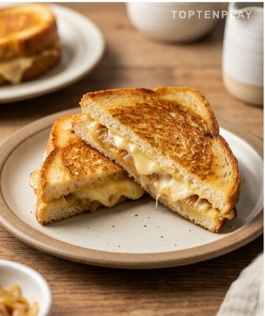 Croque au fromage façon Harrison Ford : caramel d'oignons et fromage fondant