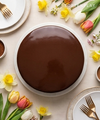 Oster-Entremets mit Biskuit und Schokolade (vegan)